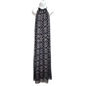 Chetta B Printed Halter Poly Maxi Dress 10